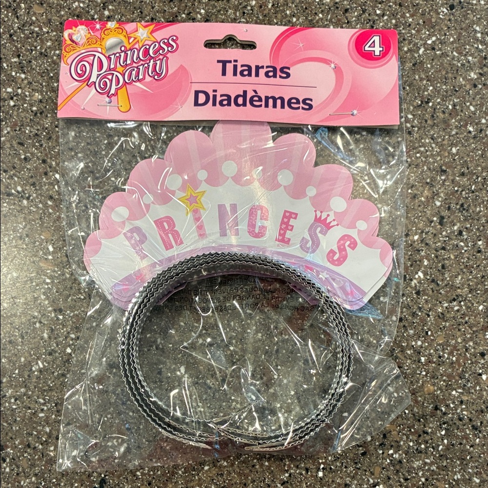 Princess Party Pink 'Princess' Tiaras - Pack of 4